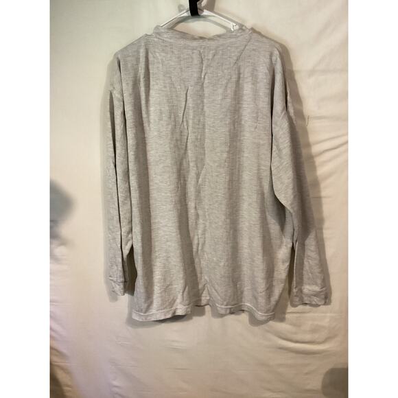 2545 Basic Equipment Vintage Mens Long Sleeve Polo Shirt Light Gray Size Large - Picture 2 of 3